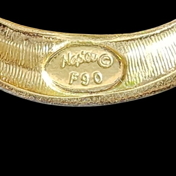 Vintage Signed Napier F90 Designer Statement Gold Chunky Chain Necklace - Picture 4 of 4